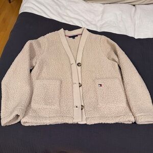 Tommy Hilfiger Tan Sherpa Cardigan